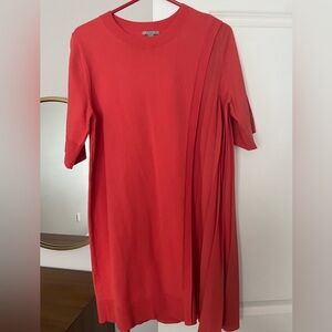 COS Short Sleeve Crew Neck Combination T Shirt Pleated Tunic size S